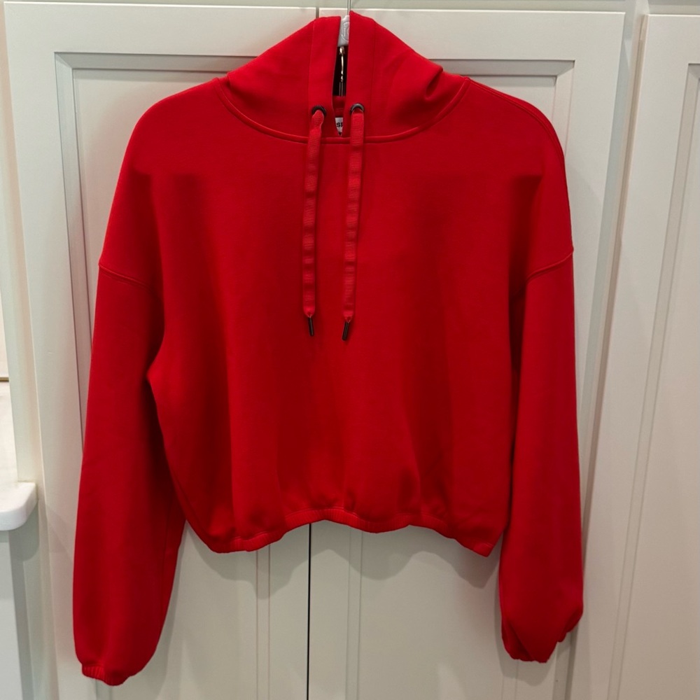 Spanx Air Essential Cropped Hoodie. Red Size M